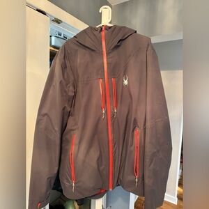 Spyder ski coat XXL with hood Grey/Red Recco